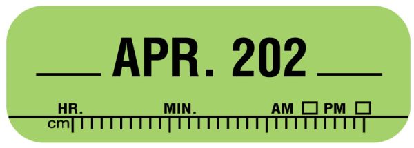 Medical Use Labels - X-Ray Date Label Apr 202__, 1-1/2" x 1/2"