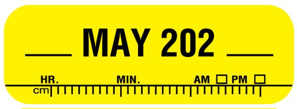 Medical Use Labels - X-Ray Date Label May 202__, 1-1/2" x 1/2"