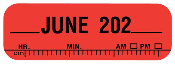 Medical Use Labels - X-Ray Date Label Jun 202__, 1-1/2" x 1/2"