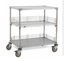 InterMetro Case Carts - Closed Case Cart, Stainless Steel, Open, 24" x 36" x 39" - CASE-OL36