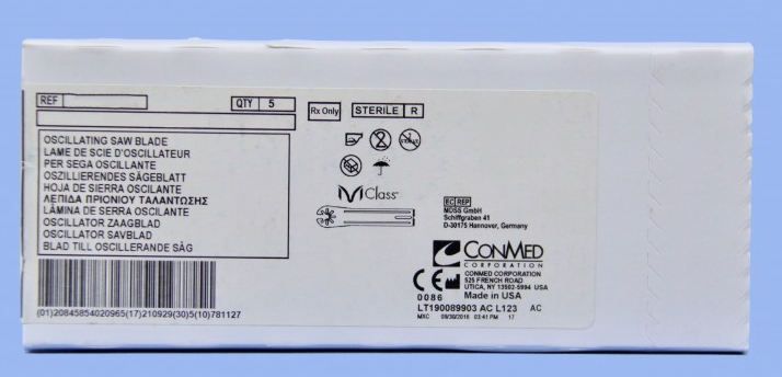 Conmed M-Class Oscillating Saw Blades - M-Class Oscillating Saw Blade, 1.27" x 90 mm - T190-127-90