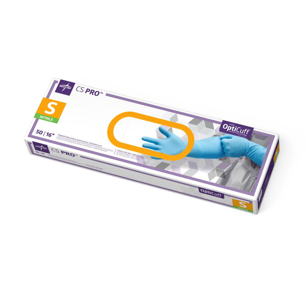 Medline Industries  Gloves Exam CS PRO PF Nitrile Latex-Free 16 in Sm Blue 500/Ca