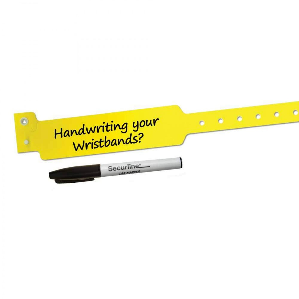 Securline Write-On Wristband Marker X Black - 10 Per Box