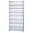 Quantum Storage Systems Clear Store-More Bins w / Chrome Shelf - CHRM, 9SHELF, 18X36X74, 64CL STORE-MORE BIN - WR9-203CL