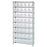 Quantum Storage Systems Clear Store-More Bins w / Chrome Shelf - CHRM, 9SHELF, 12X36X74, 40CL STORE-MORE BIN - WR9-202CL