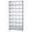 Quantum Storage Systems Clear Store-More Bins w / Chrome Shelf - WIR SHLV, SHF BIN, STOR MOR, CLR VIEW, 32BIN - WR9-208CL